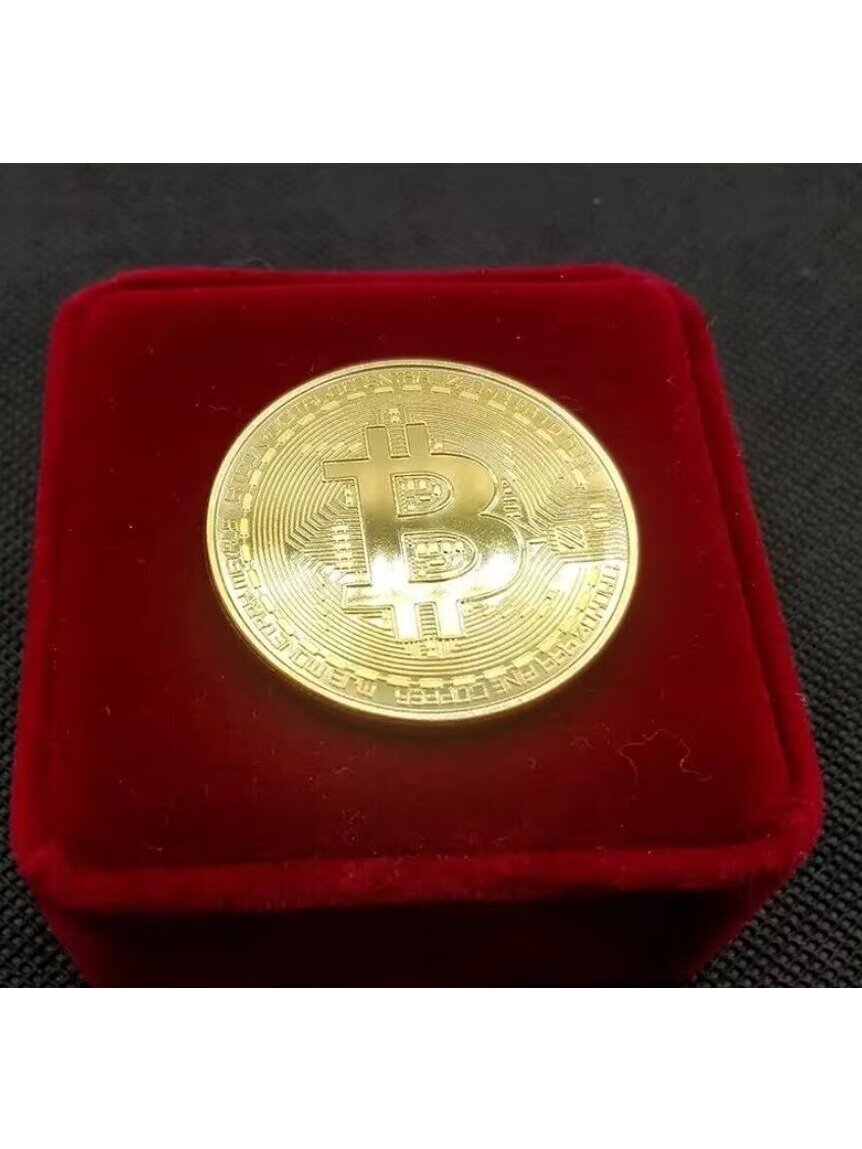 Pozłacany zestaw upominkowy „Bitcoin“ – artystyczny kolekcjonerski souvenir 2