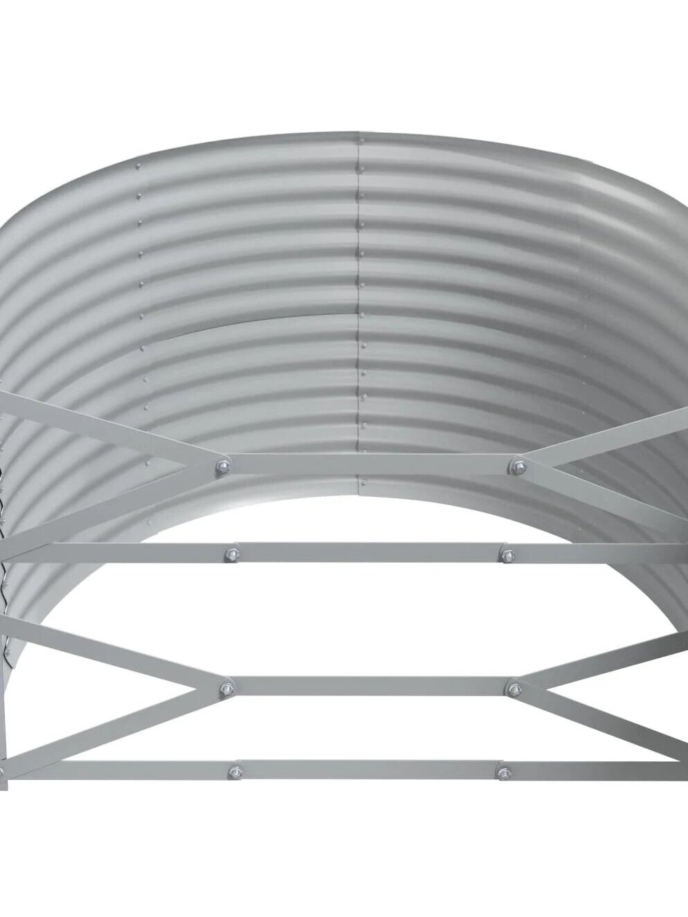 Tall garden bed, grey, 249x100x68 cm, galvanized steel 4