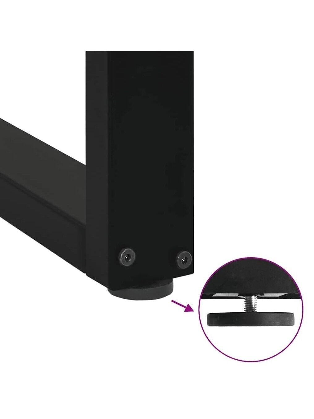 Bar table legs, U-shaped, 2 pcs, black, 60 × (110–111) cm, steel 8