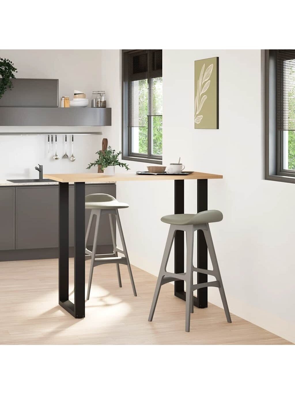 Bar table legs, U-shaped, 2 pcs, black, 60 × (110–111) cm, steel Bar table legs, U-shaped, 2 pcs, black, 60 × (110–111) cm, steel