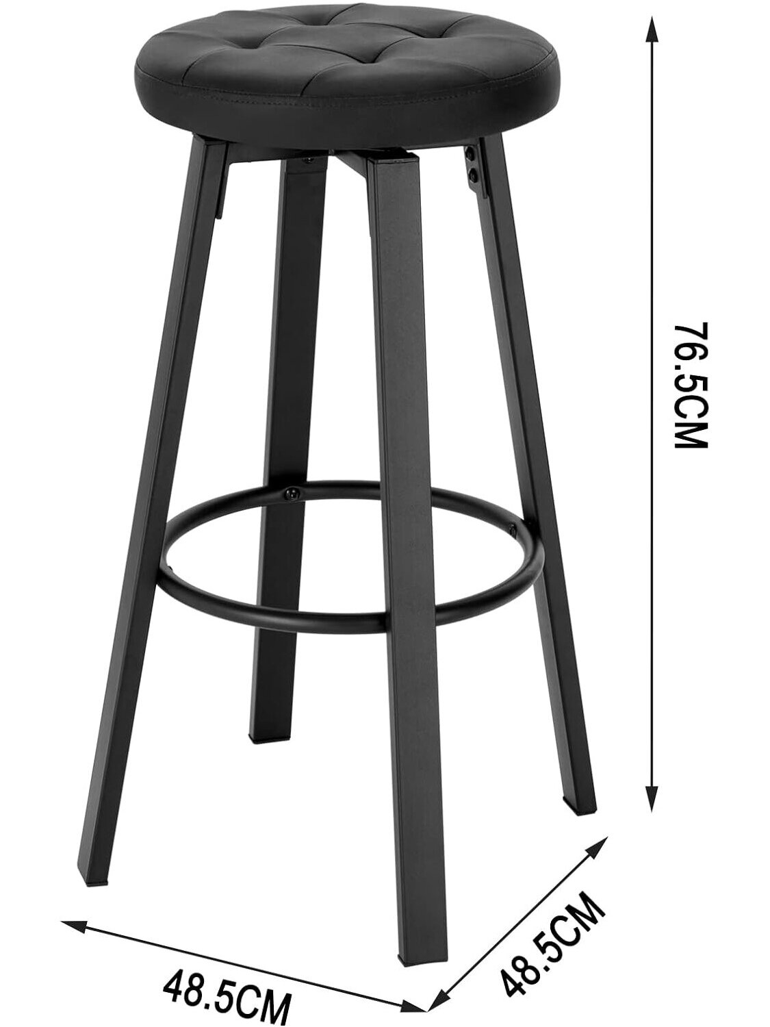 Bāra krēsls, polsterēts grozāms sēdeklis, 360° pagrieziens, mākslīgās ādas apdare, metāla rāmis, līdz 120 kg. 1