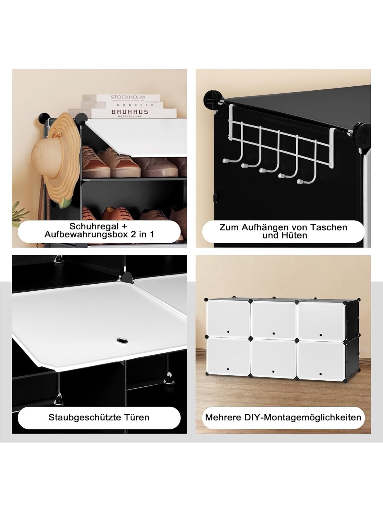 Shoe rack with 6 compartments – holds up to 24 pairs of shoes 2 Shoe rack with 6 compartments – holds up to 24 pairs of shoes 2