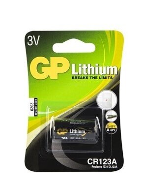 Батарейка CR123A GP 3V (CR17345, R123, DL123A) Батарейка CR123A GP 3V (CR17345, R123, DL123A)