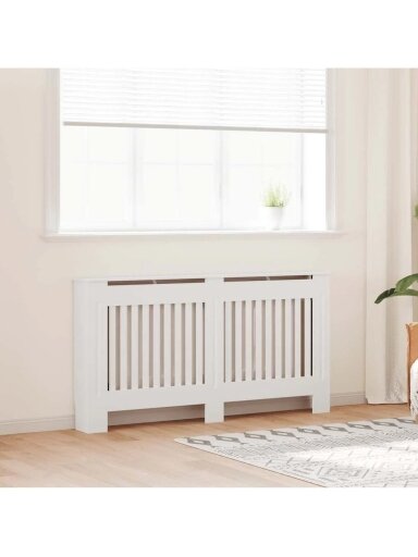 Baltos MDF Grotelės Radiatoriui Paslėpti su Lentyna, 152 cm Baltos MDF Grotelės Radiatoriui Paslėpti su Lentyna, 152 cm