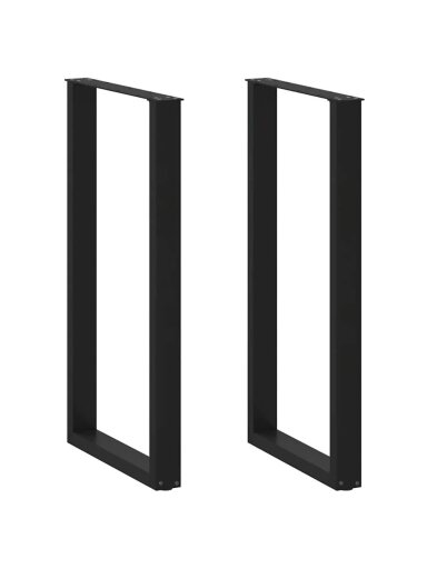 Nogi do stołu barowego, w kształcie litery U, 2 szt., czarne, 60 × (110–111) cm, stal