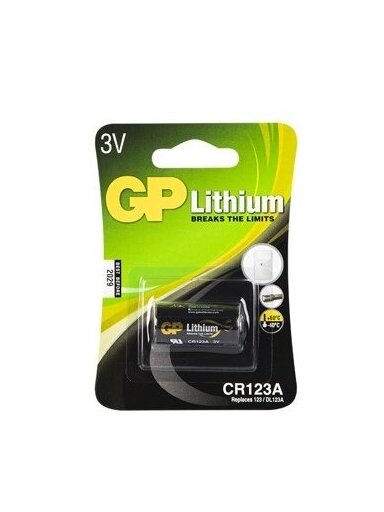 Батарейка CR123A GP 3V (CR17345, R123, DL123A) Батарейка CR123A GP 3V (CR17345, R123, DL123A)