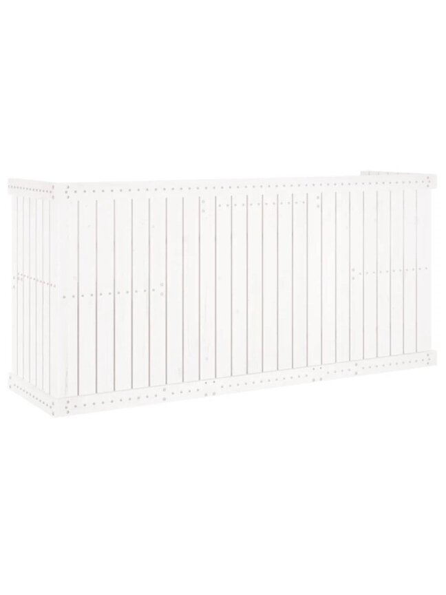 2-person balcony furniture set, white, made of solid pine wood. 5