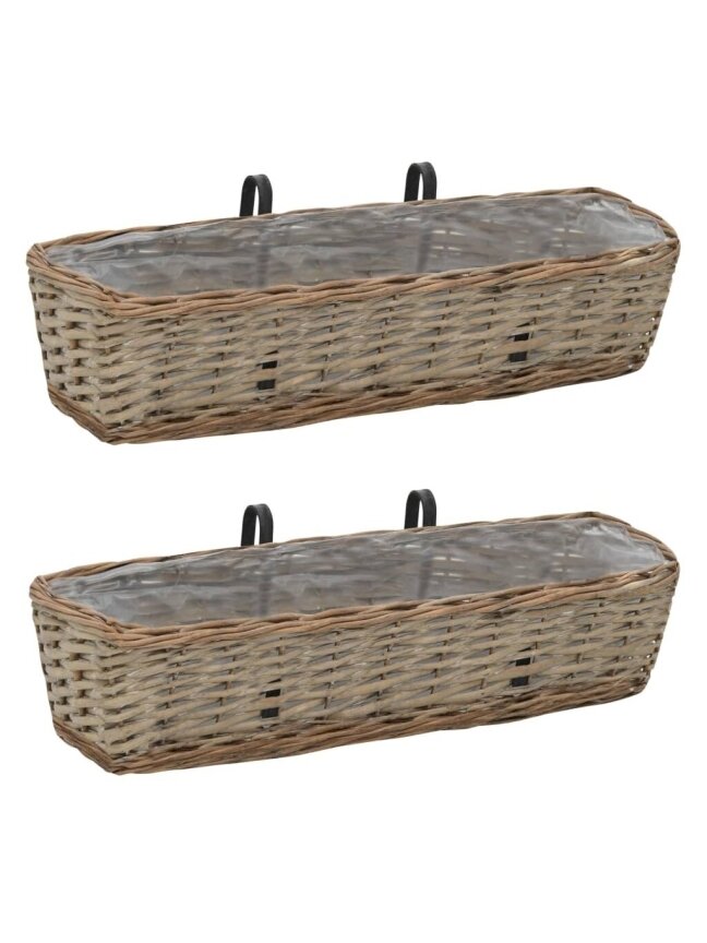 Rõdukastid, 2 tk, 60 cm, punutud, PE-sisuga