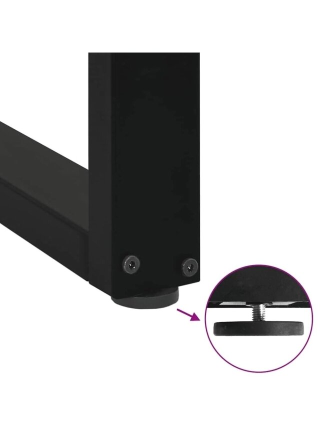 Bar table legs, U-shaped, 2 pcs, black, 60 × (110–111) cm, steel 8