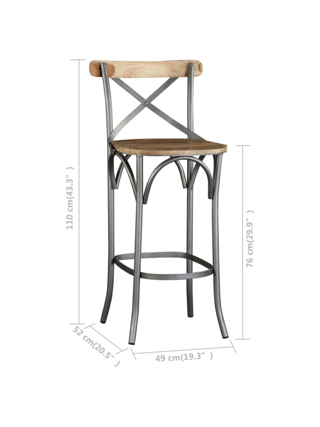 Bar stool/chair, solid mango wood 3