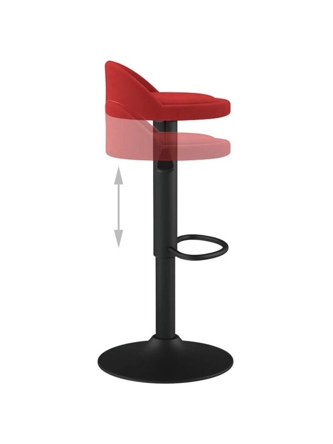 Bar stools, 2 pcs, wine red, velvet 6 Bar stools, 2 pcs, wine red, velvet 6