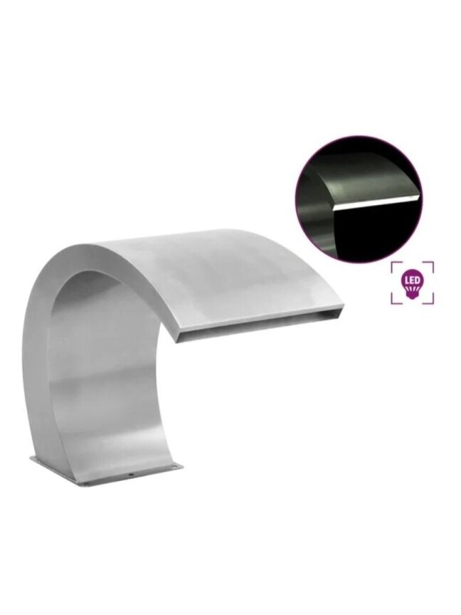 Pool Fountain with LED, 30 × 60 × 45 cm, Stainless Steel Pool Fountain with LED, 30 × 60 × 45 cm, Stainless Steel