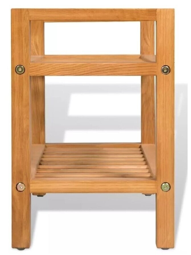 Shoe rack with 2 shelves, 50x27x40 cm, oak solid wood 2 Shoe rack with 2 shelves, 50x27x40 cm, oak solid wood 2