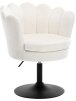 360° rotating makeup stool with a padded petal-shaped seat.