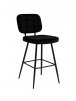 Set of 2 Black Velvet Bar Stools | With Footrest, Modern Design
