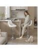 Set of 2 Bar Stools, Adjustable Height, 360° Swivel, Chrome-Plated Steel Base