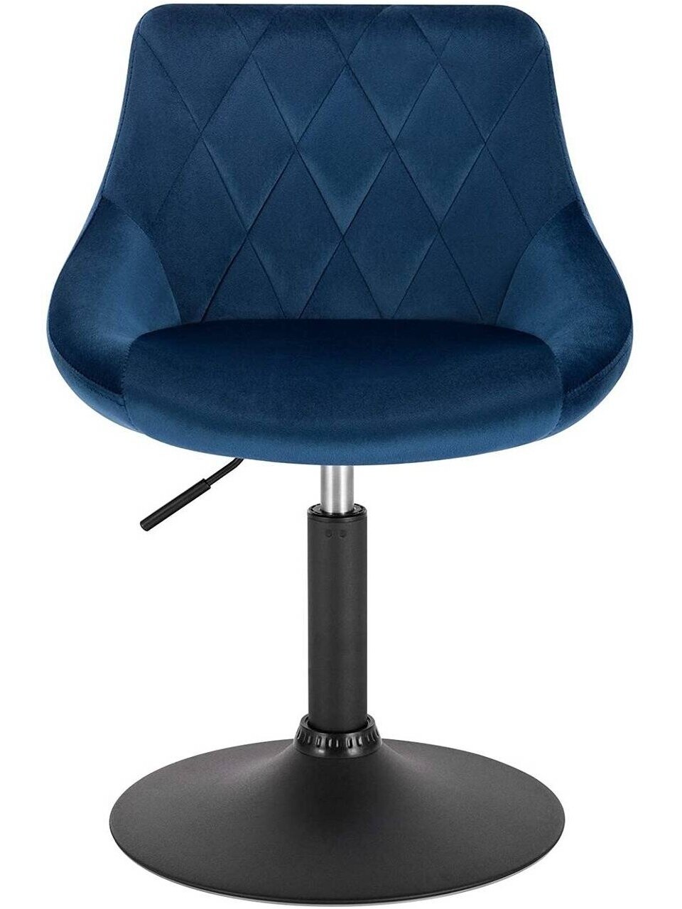 Set of 2 Bar Stools, with Backrest, Velvet Upholstery, Blue. 5