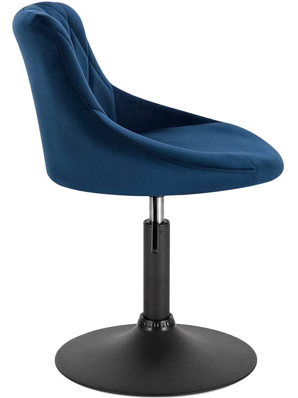 Set of 2 Bar Stools, with Backrest, Velvet Upholstery, Blue. 6