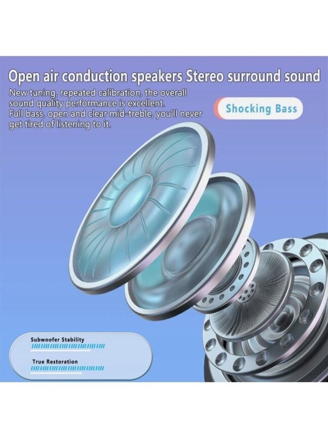 Bluetooth 5.3 Belaidės Ausinės su Mikrofonu – Stereo Garso Kokybė, Suderinamos su Android ir iOS 4