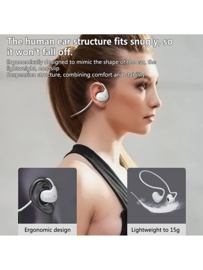 Bluetooth 5.3 Belaidės Ausinės su Mikrofonu – Stereo Garso Kokybė, Suderinamos su Android ir iOS 7