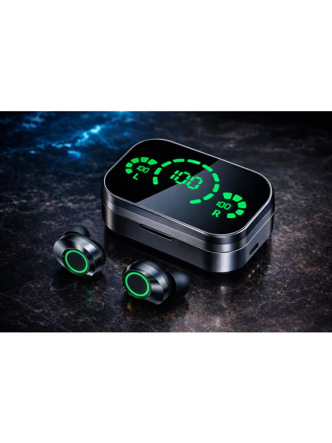 Wireless TWS stereo earbuds – compatible with Xiaomi and iPhone