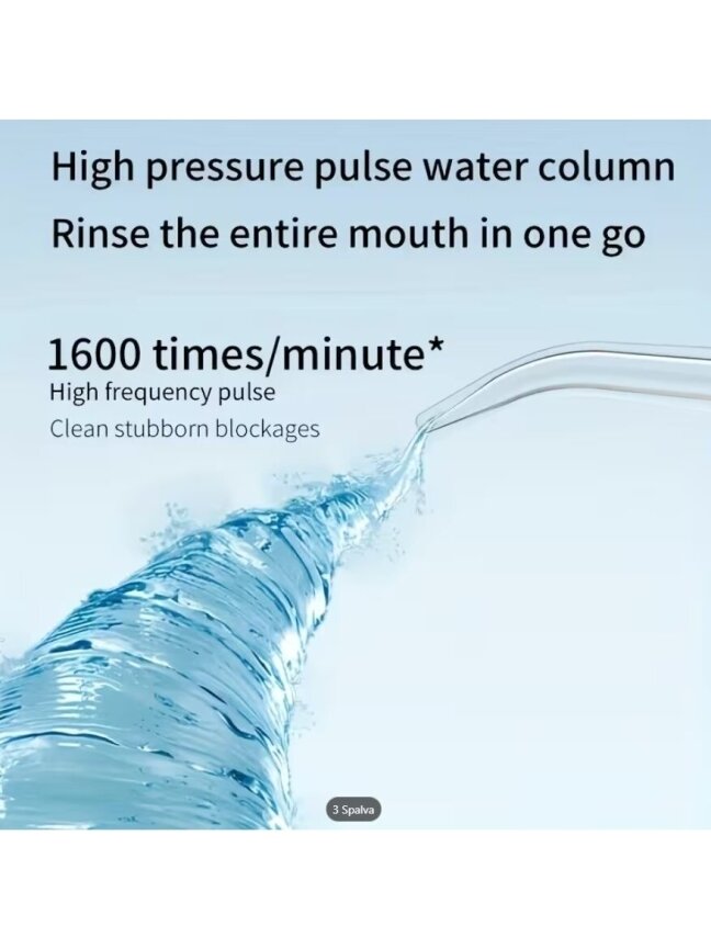 Cordless electric oral irrigator with 3 modes and 4 nozzles, USB rechargeable 3