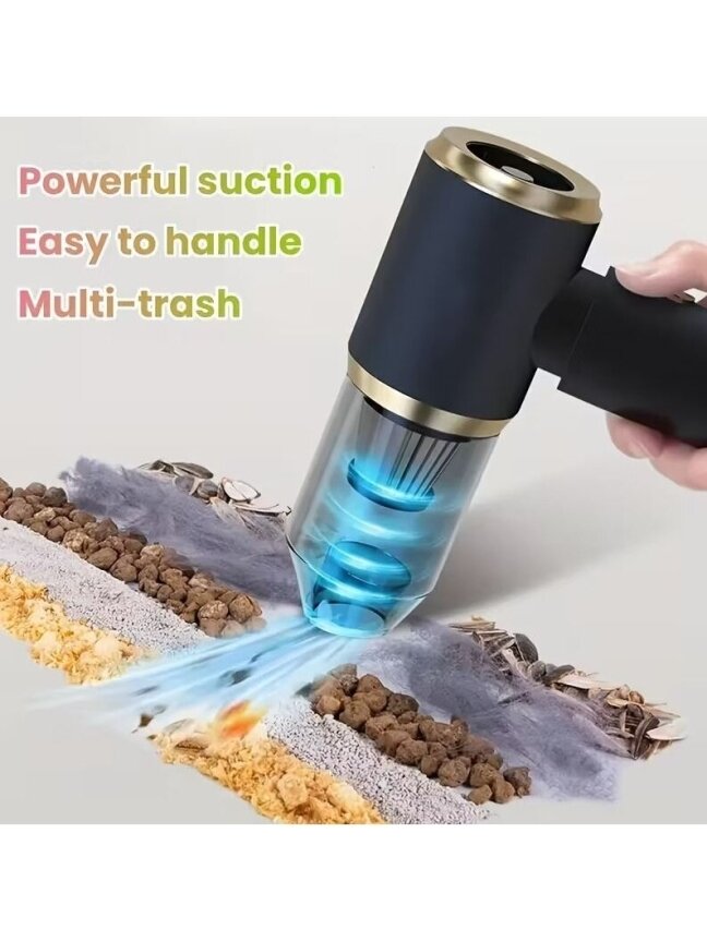 Cordless Handheld Car Vacuum Cleaner with Suction and Blowing Function, USB Rechargeable Mini Auto Vacuum Cleaner 3