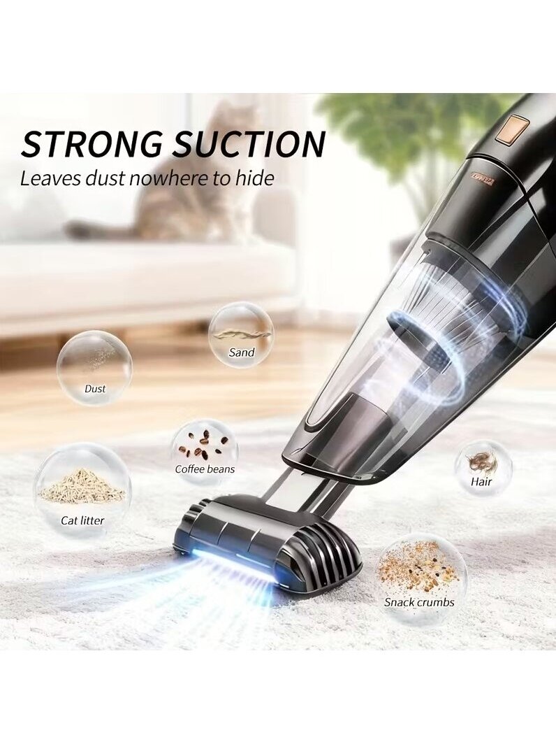 Cordless Handheld Vacuum Cleaner with 4 KPa Suction, 300 ml Capacity, USB Rechargeable 2