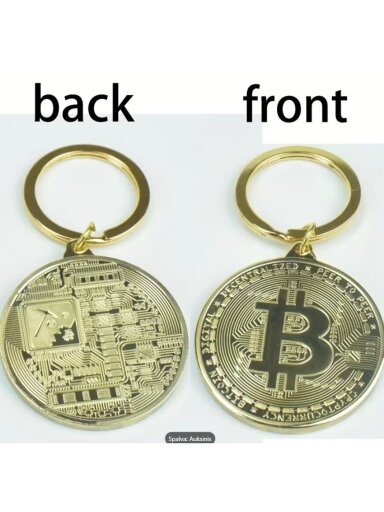 Bitcoin metalinis raktų pakabukas – vintažinis kolekcinis aksesuaras