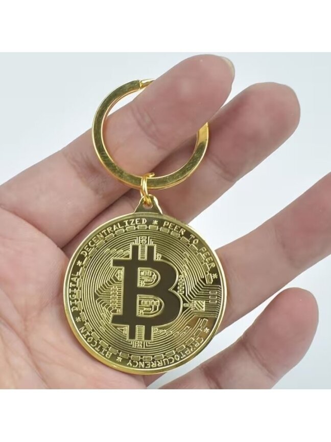 Bitcoin metalinis raktų pakabukas – vintažinis kolekcinis aksesuaras