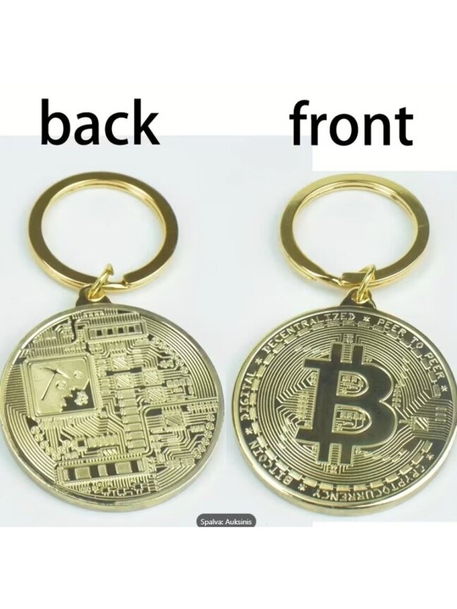 Bitcoin metalinis raktų pakabukas – vintažinis kolekcinis aksesuaras 1
