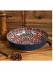 Boho Stila Liela Keramikas Zupas Bļoda ar Ziedu Rakstu – 26,3 cm