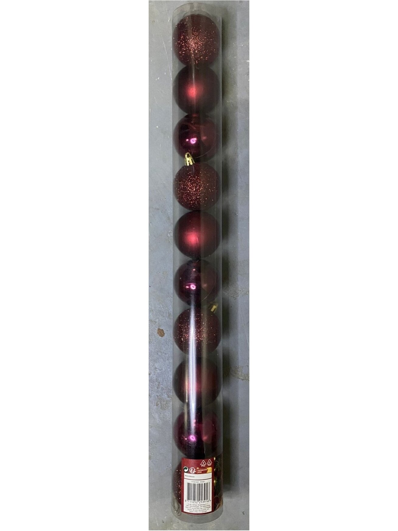 Burbulai 10vnt 6cm Tamsiai Raudoni 1