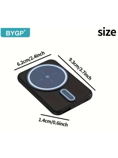 Magnetyczny bezprzewodowy power bank BYGP 5000 mAh do iPhone – kompaktowa ładowarka