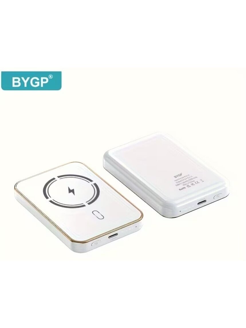 BYGP 5000mAh Magnetic Wireless Power Bank with LED Display for iPhone