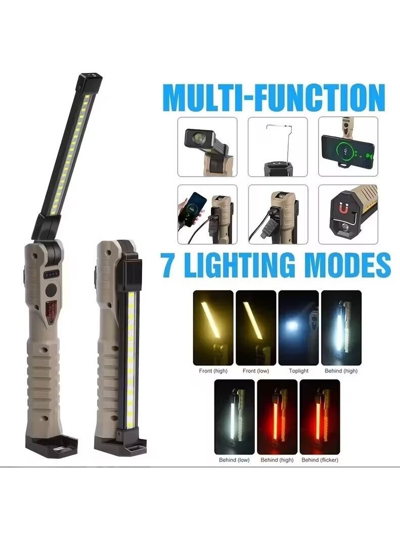 COB LED galvas lampu komplekts ar USB uzlādi (ar kārbu). 2