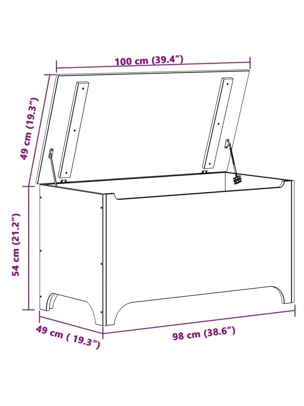 Rullikuga hoiukast RANA, 100x49x54 cm, männipuit 8