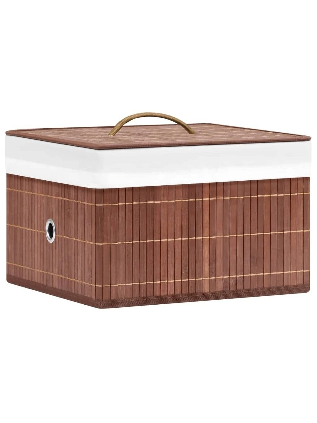 Storage boxes, 4 pcs, brown, bamboo