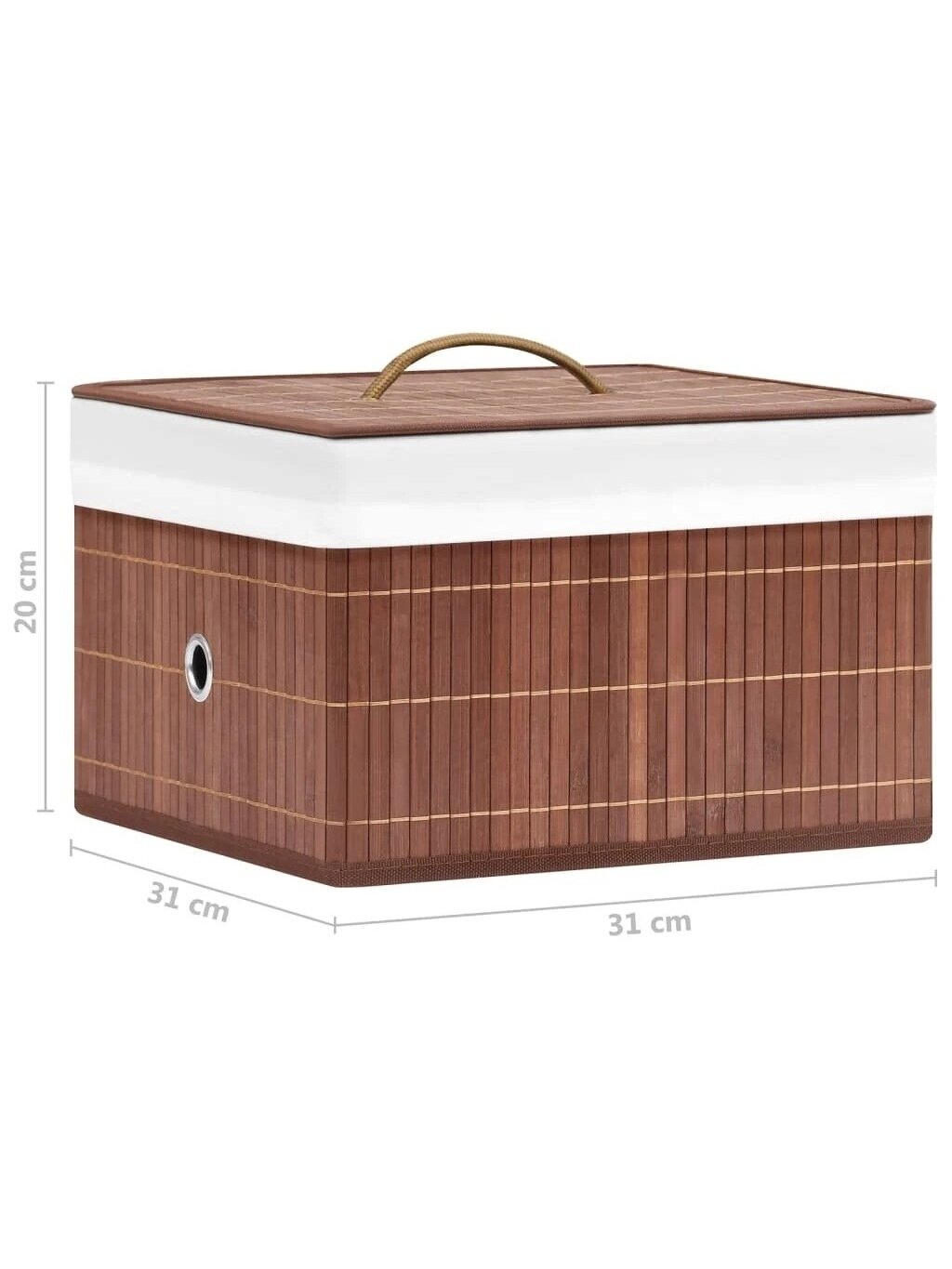 Storage boxes, 4 pcs, brown, bamboo 9