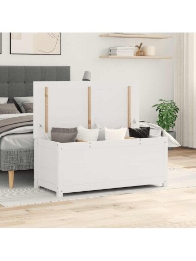 Glabāšanas kaste, balta, 110 × 50 × 45,5 cm, masīvkoka priede