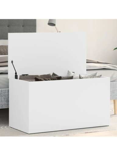Storage box, white, 84x42x46 cm, treated wood