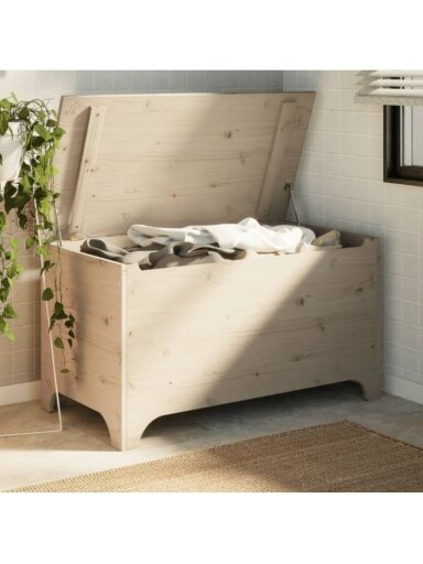 Storage box with wheels RANA, 100x49x54 cm, solid pine
