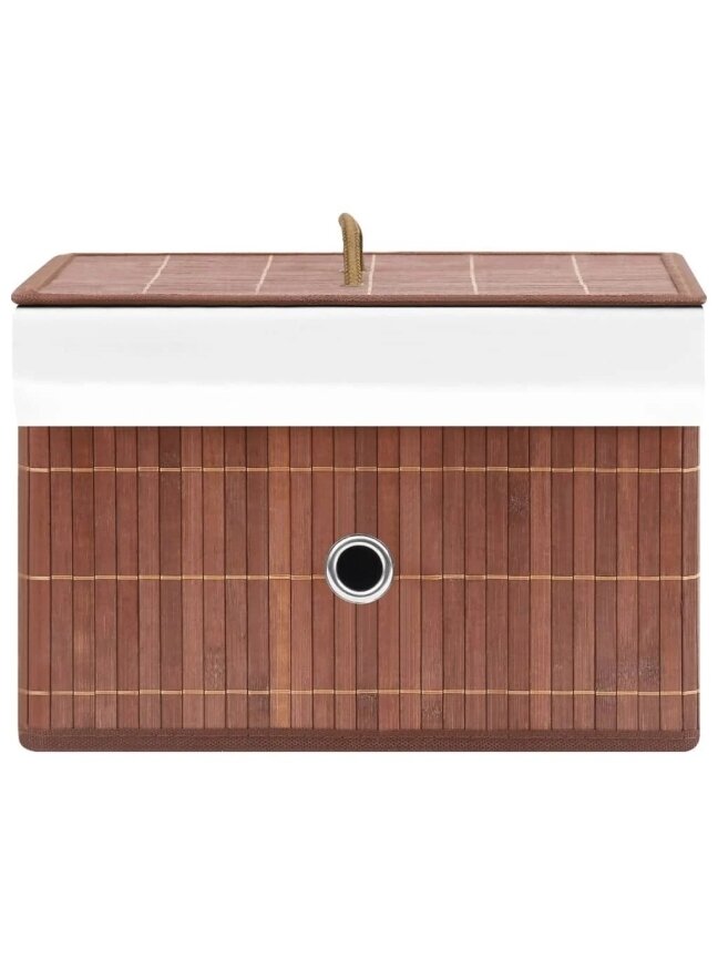 Storage boxes, 4 pcs, brown, bamboo 4