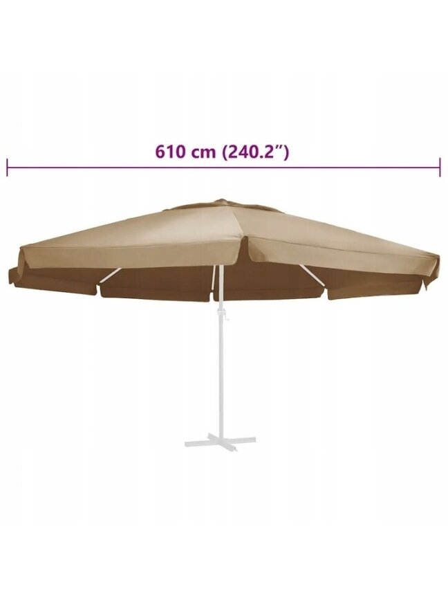 Garden umbrella canopy, taupe, 600 cm 3
