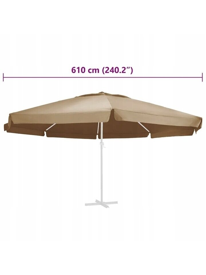 Garden umbrella canopy, taupe, 600 cm 3