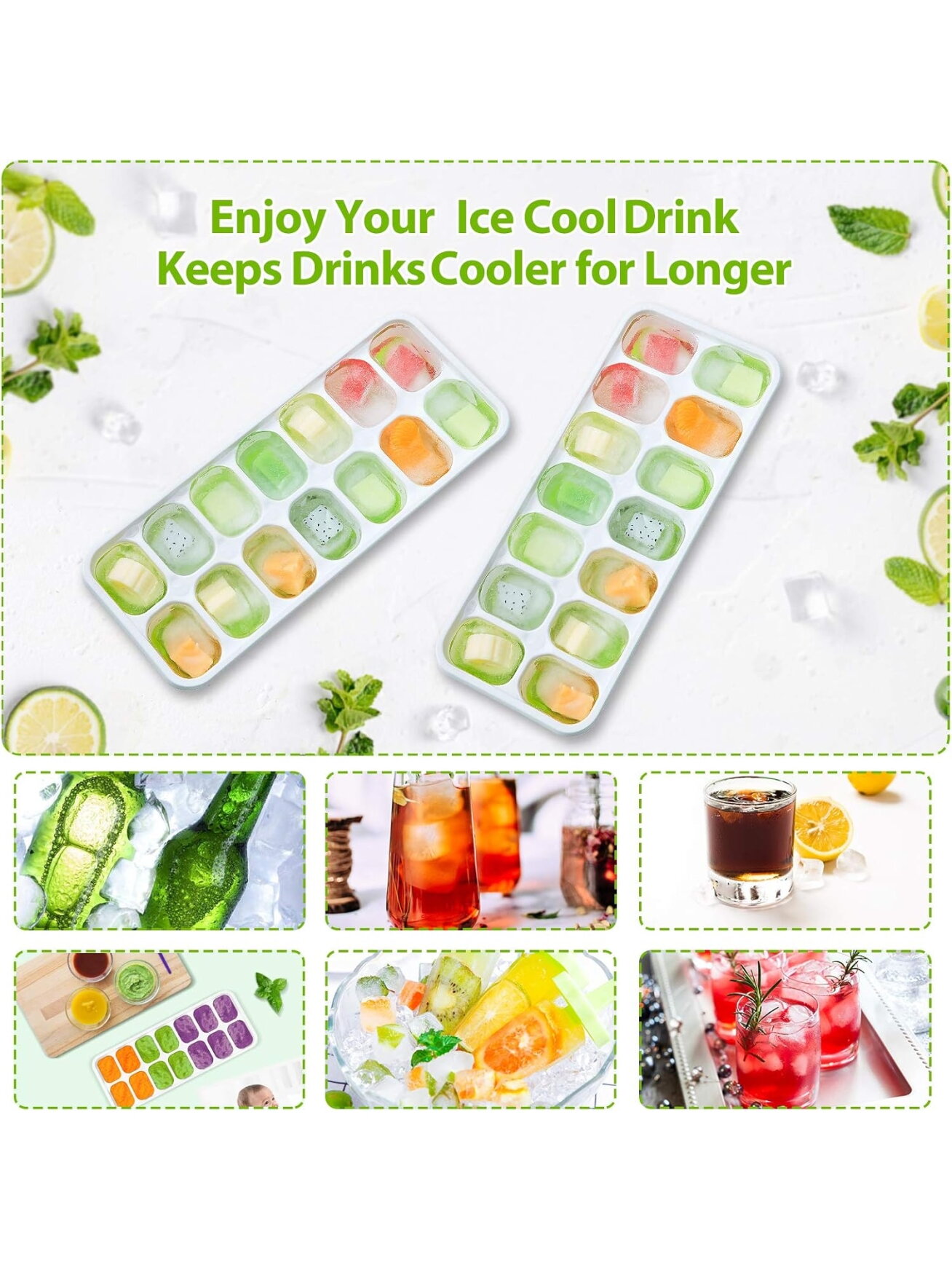 DOQAUS Ice Cube Trays with Lids and Box 2