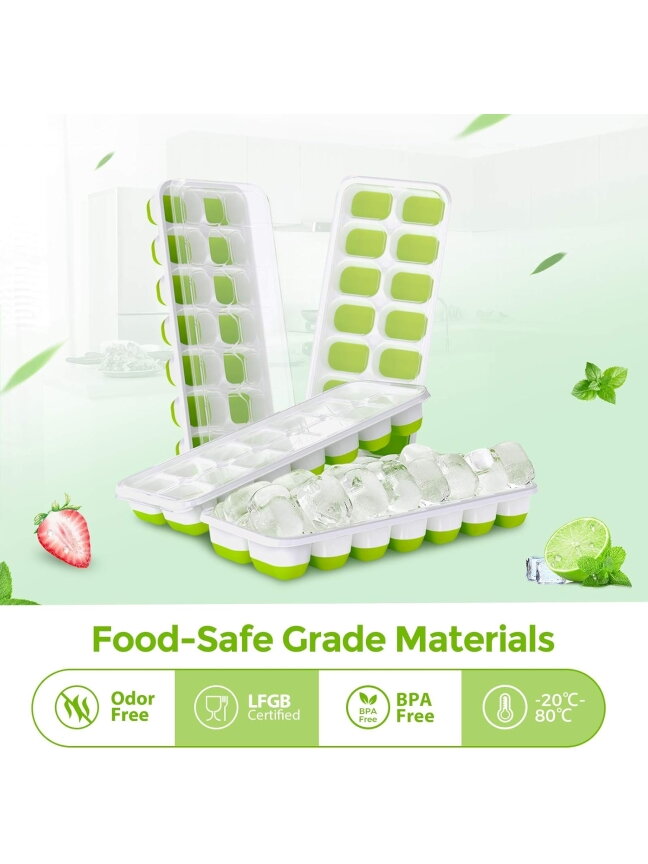 DOQAUS Ice Cube Trays with Lids and Box 4 DOQAUS Ice Cube Trays with Lids and Box 4