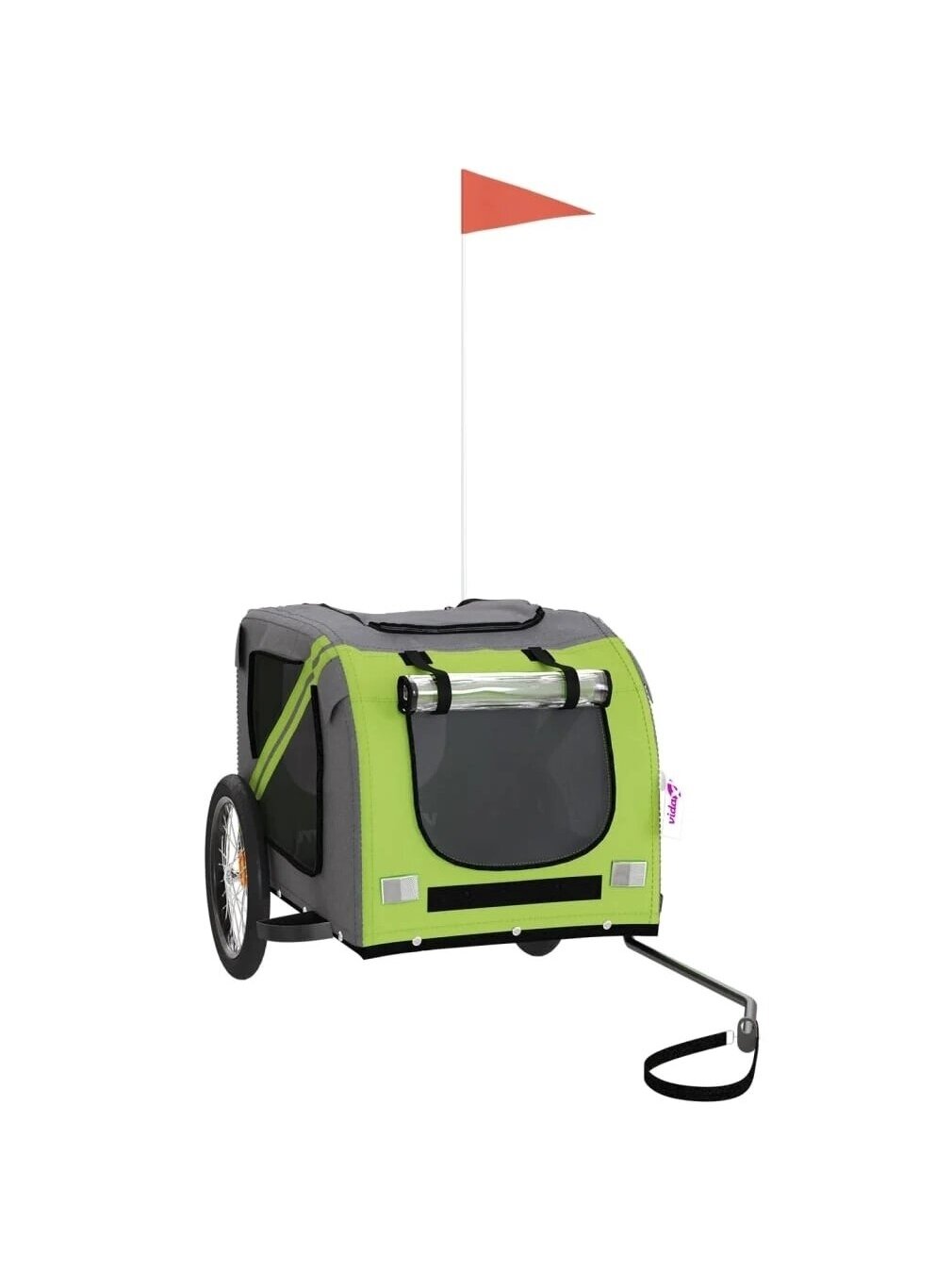 Pet Bicycle Trailer, Green/Grey, Fabric/Iron 1 Pet Bicycle Trailer, Green/Grey, Fabric/Iron 1