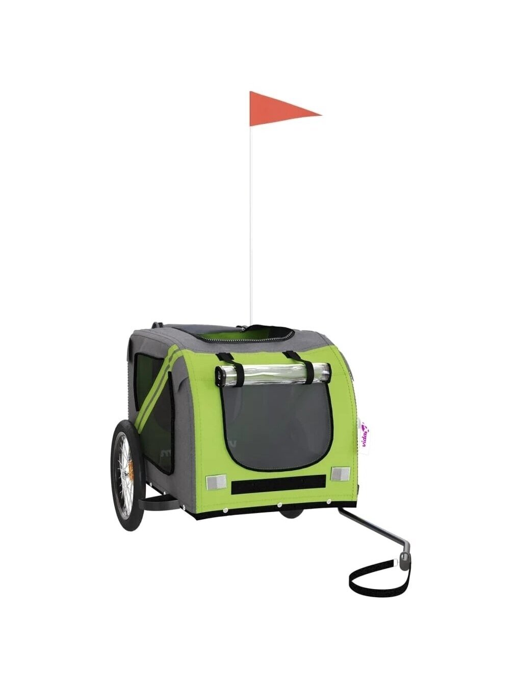 Pet Bicycle Trailer, Green/Grey, Fabric/Iron 3