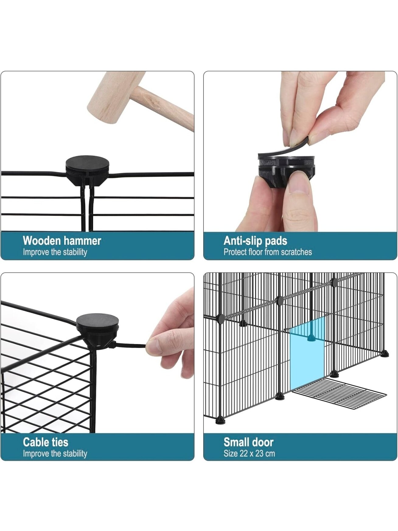 Two-level metal pet enclosure with doors, black color 4 Two-level metal pet enclosure with doors, black color 4